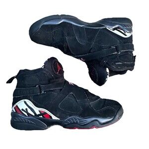 Nike Air Jordan 8 Retro Playoffs 2013 GS Size 7Y Sneakers 305368-061 Black